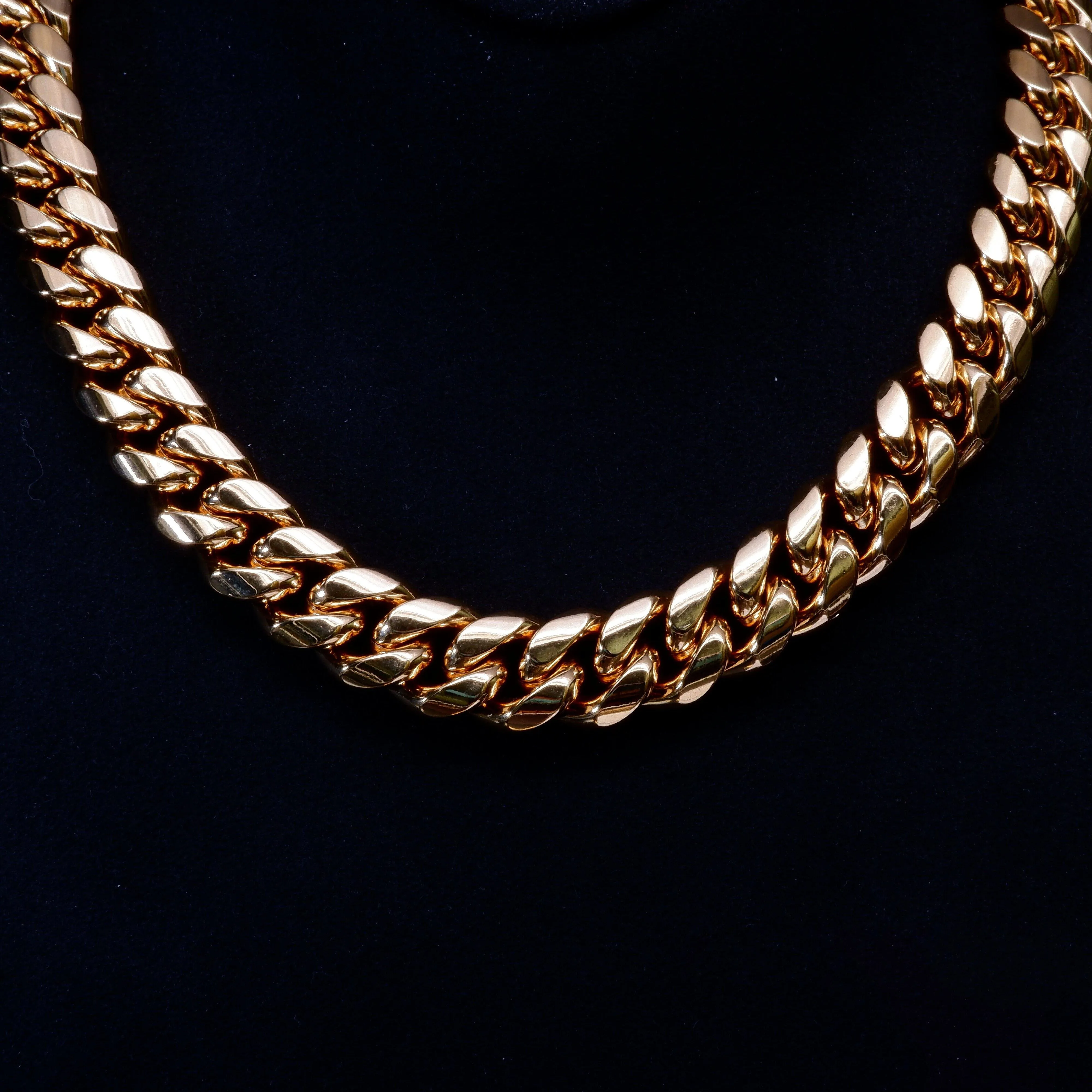 14mm 18K Gold-Plated Classic Miami Cuban Link