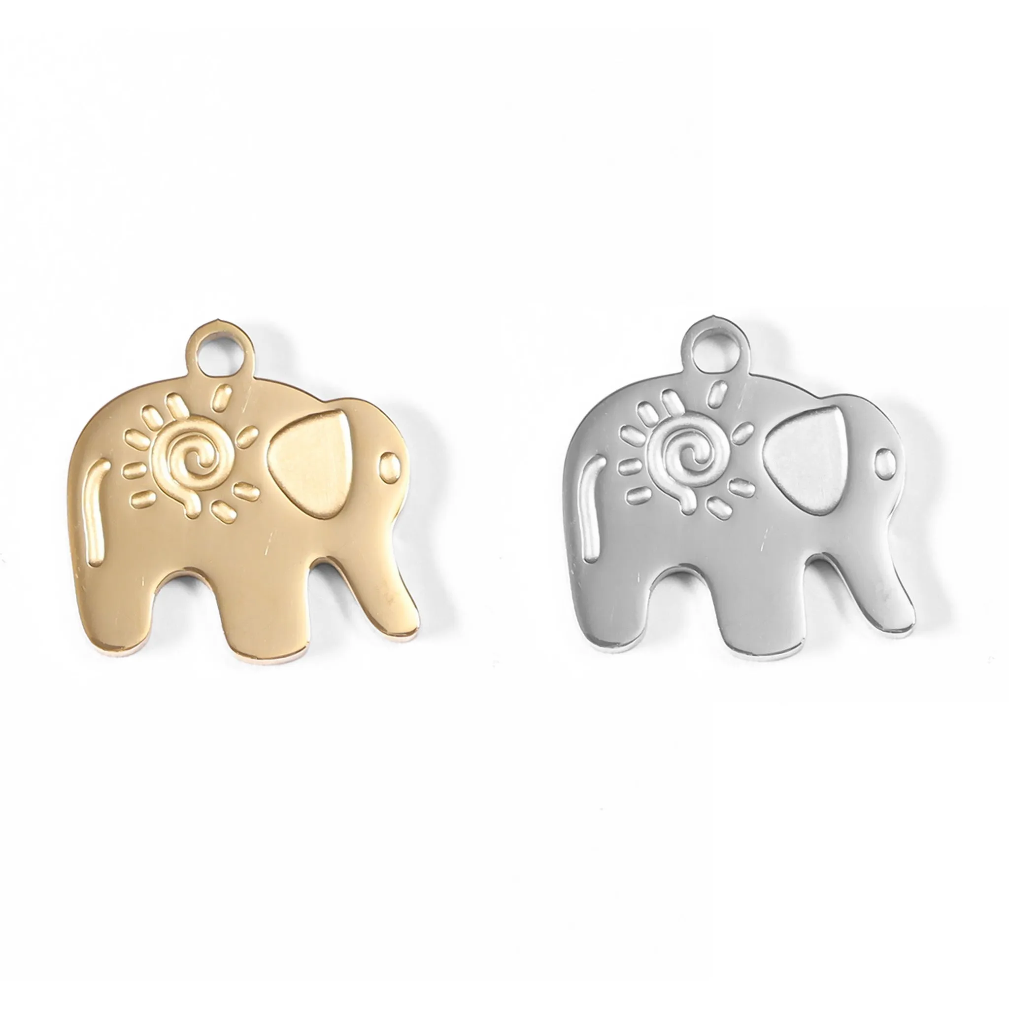 18K Gold PVD Stainless Steel Elephant Charm / PDL0016