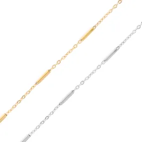 18K Gold PVD Stainless Steel Satellite Bar Chain - By The Foot / SPL1034