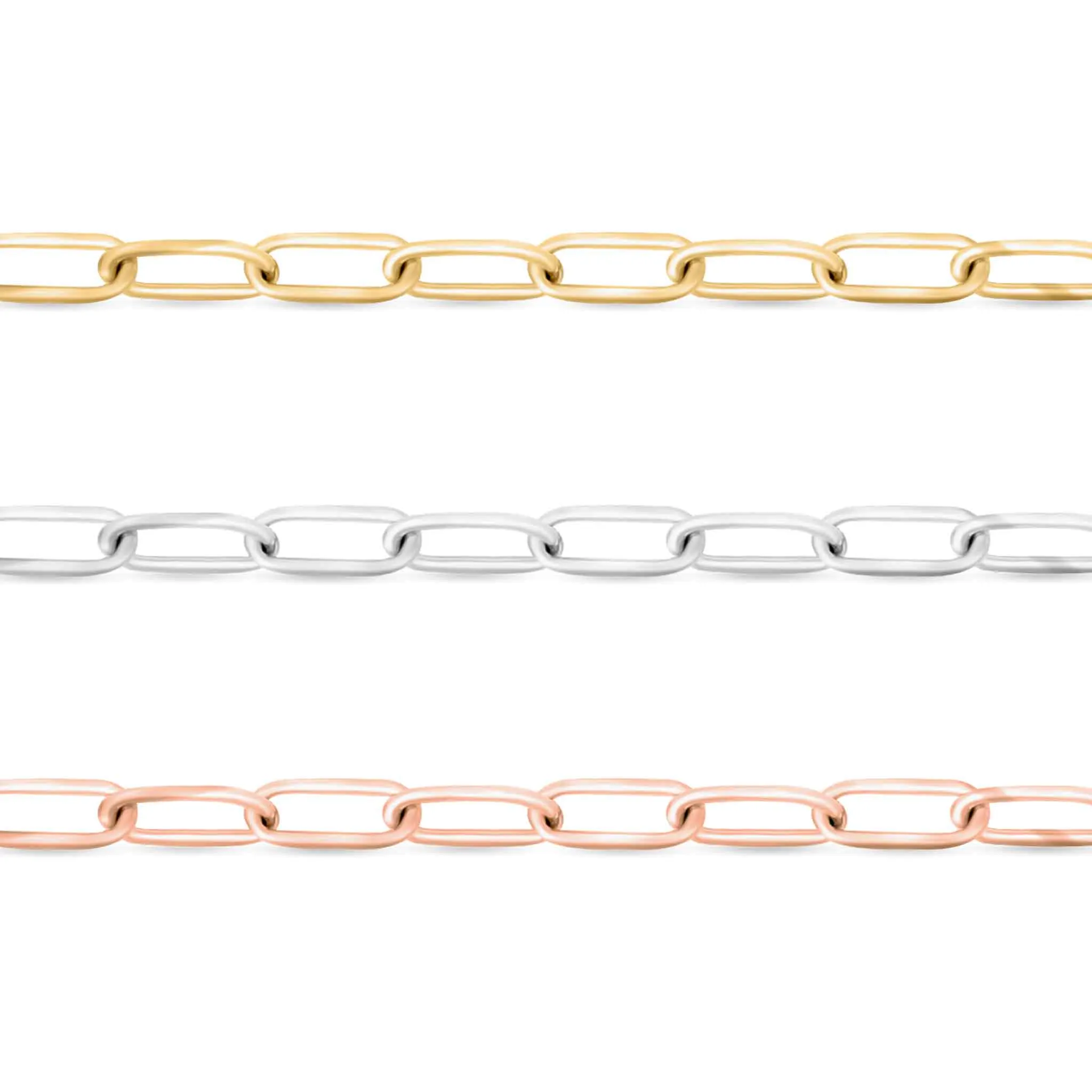 2.0 mm Fine Paperclip Chain .925 Sterling Silver Permanent Jewelry Chain - By the Foot / PMJ0013