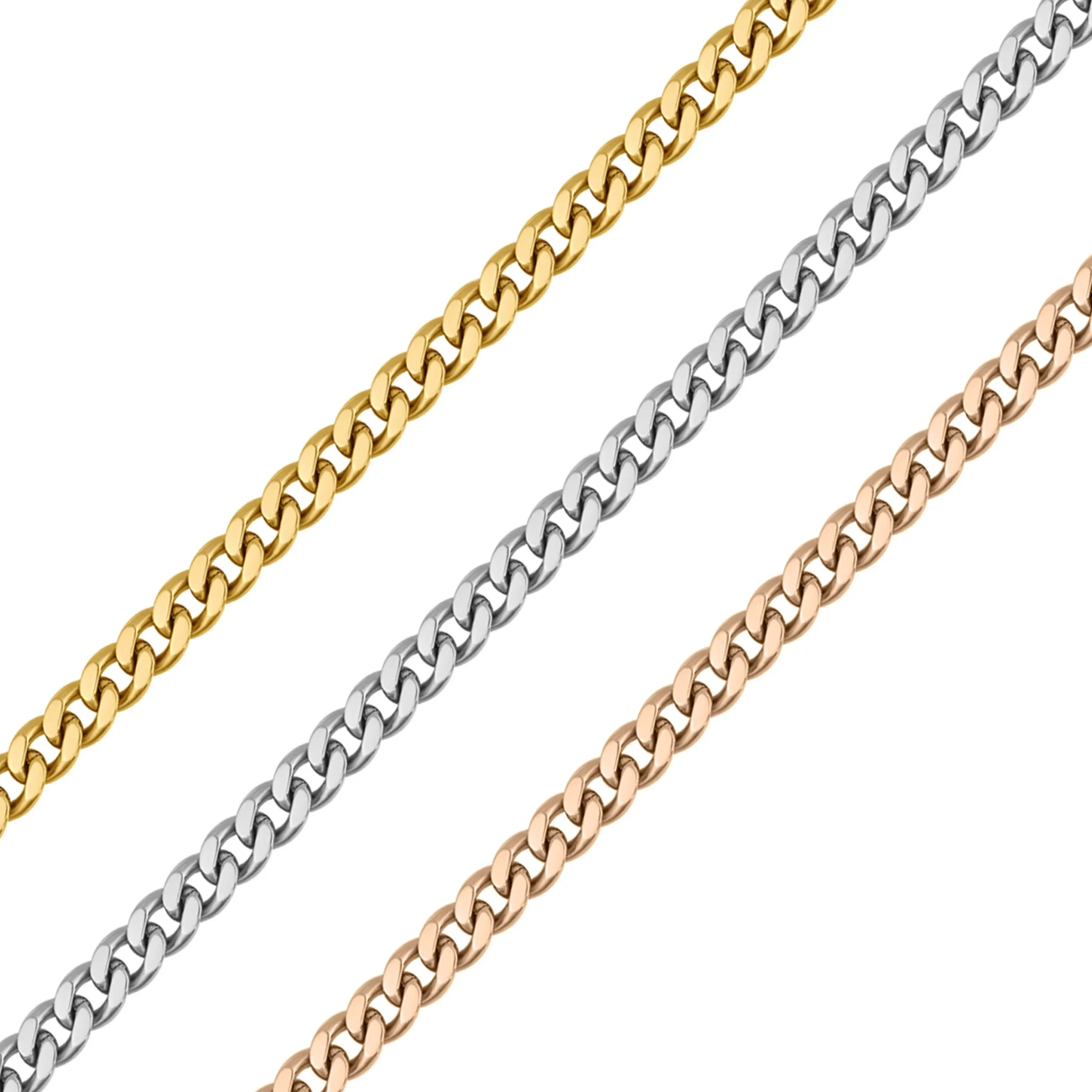 2.5mm Stainless Steel Diamond Cut Curb Permanent Jewelry Chain By The Foot / SPL1005