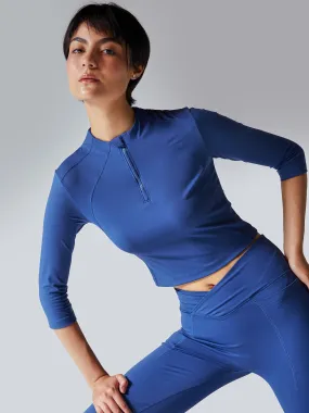 Aegean Blue Silhouette Zip Top