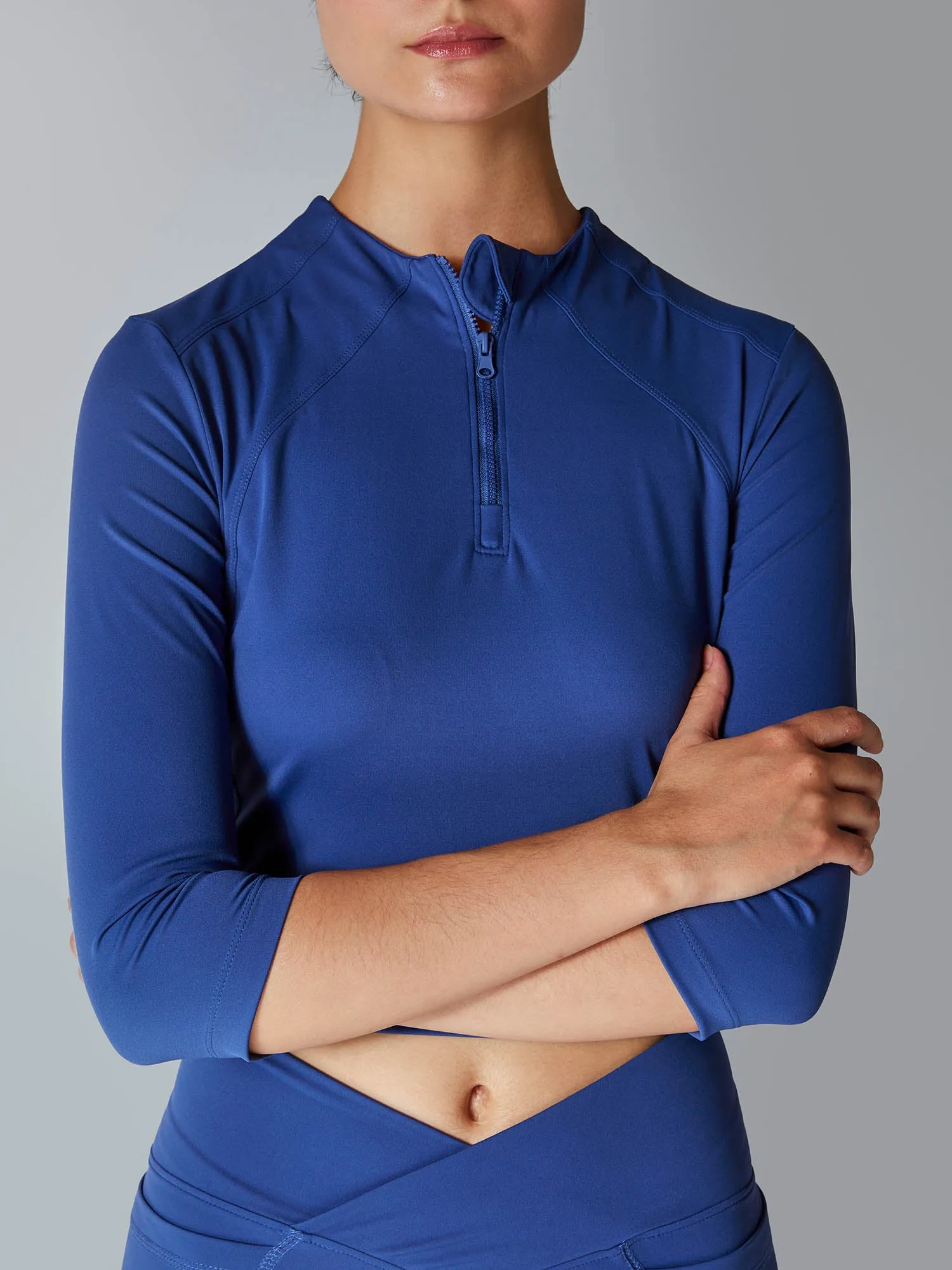 Aegean Blue Silhouette Zip Top