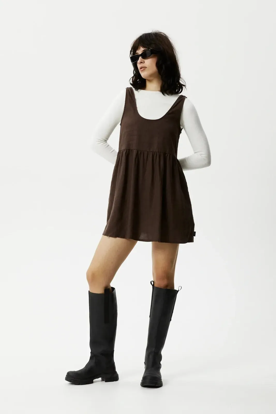 Afends jesse hemp mini dress - coffee