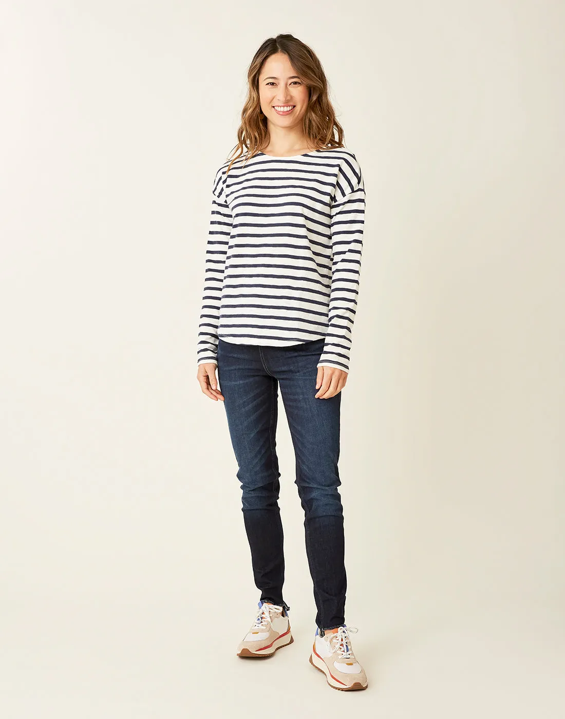 Alexis Top: Cloud Navy Mali Stripe - FINAL SALE