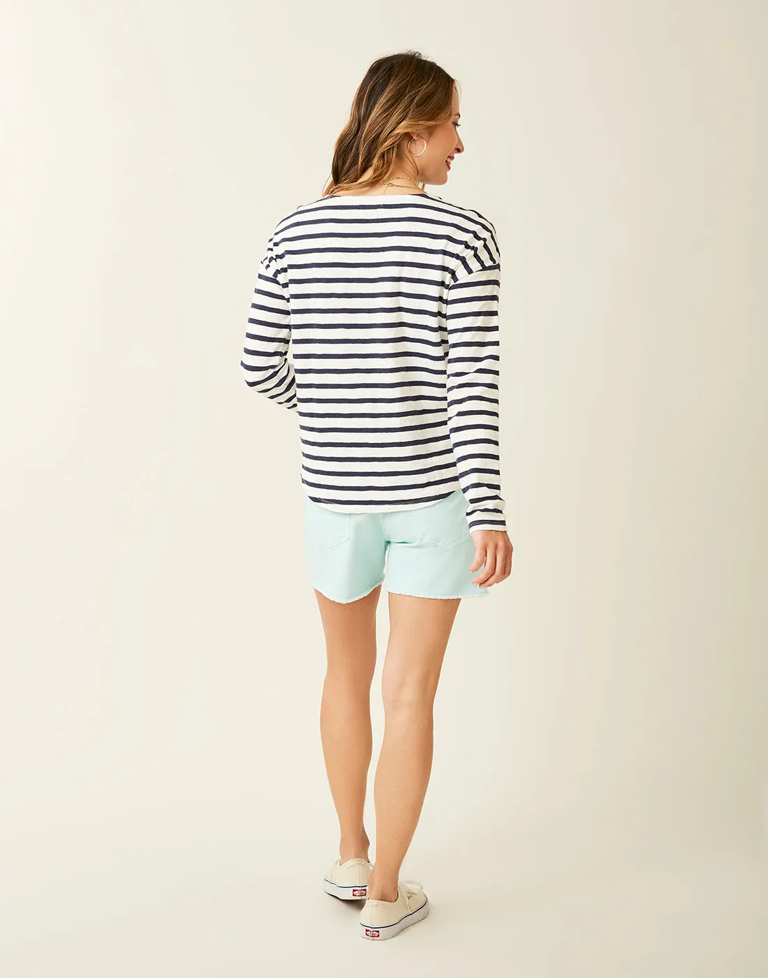 Alexis Top: Cloud Navy Mali Stripe - FINAL SALE