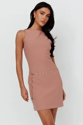 Anjali Sleeveless Shift Dress Dusty Rose