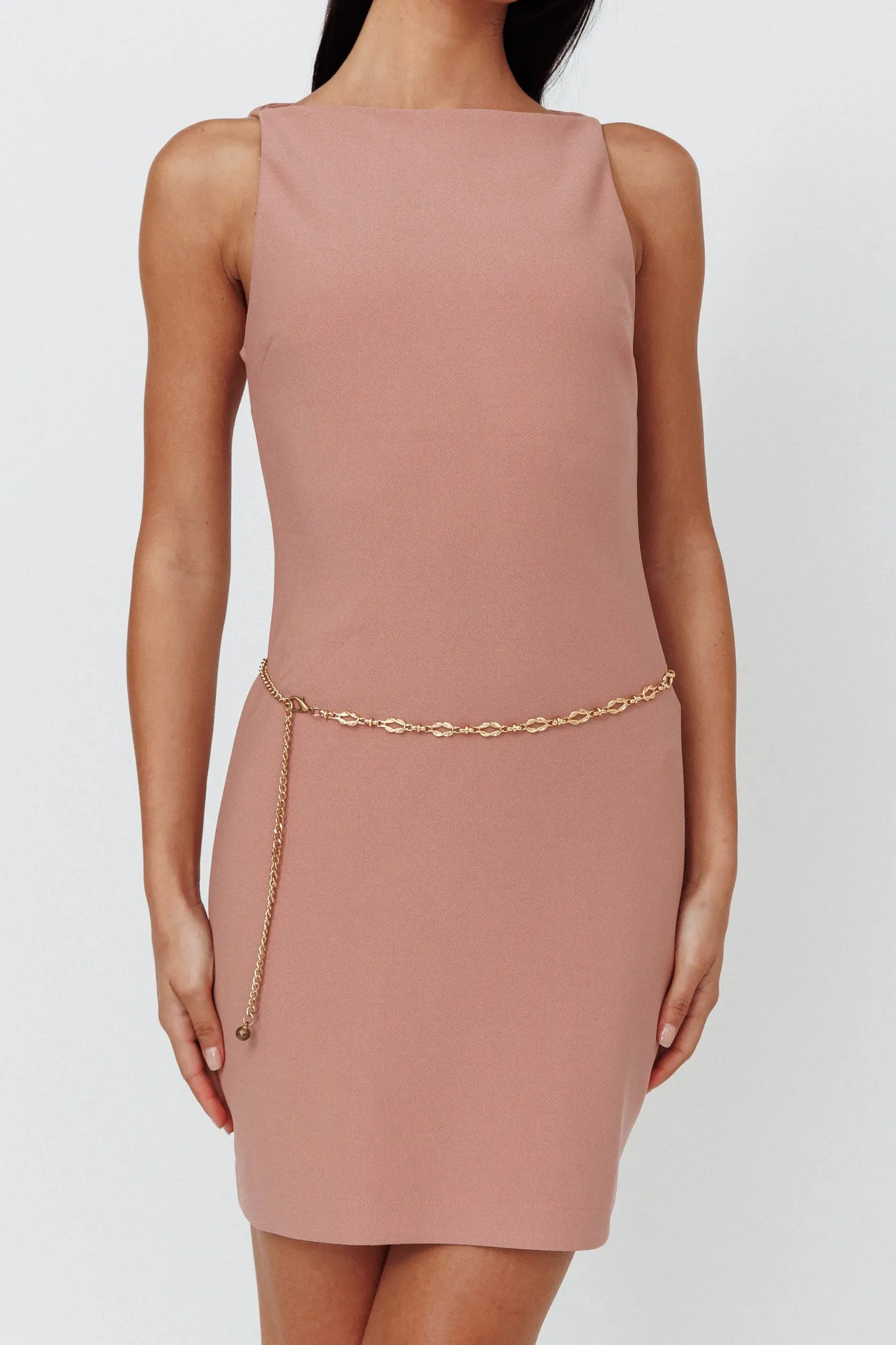 Anjali Sleeveless Shift Dress Dusty Rose