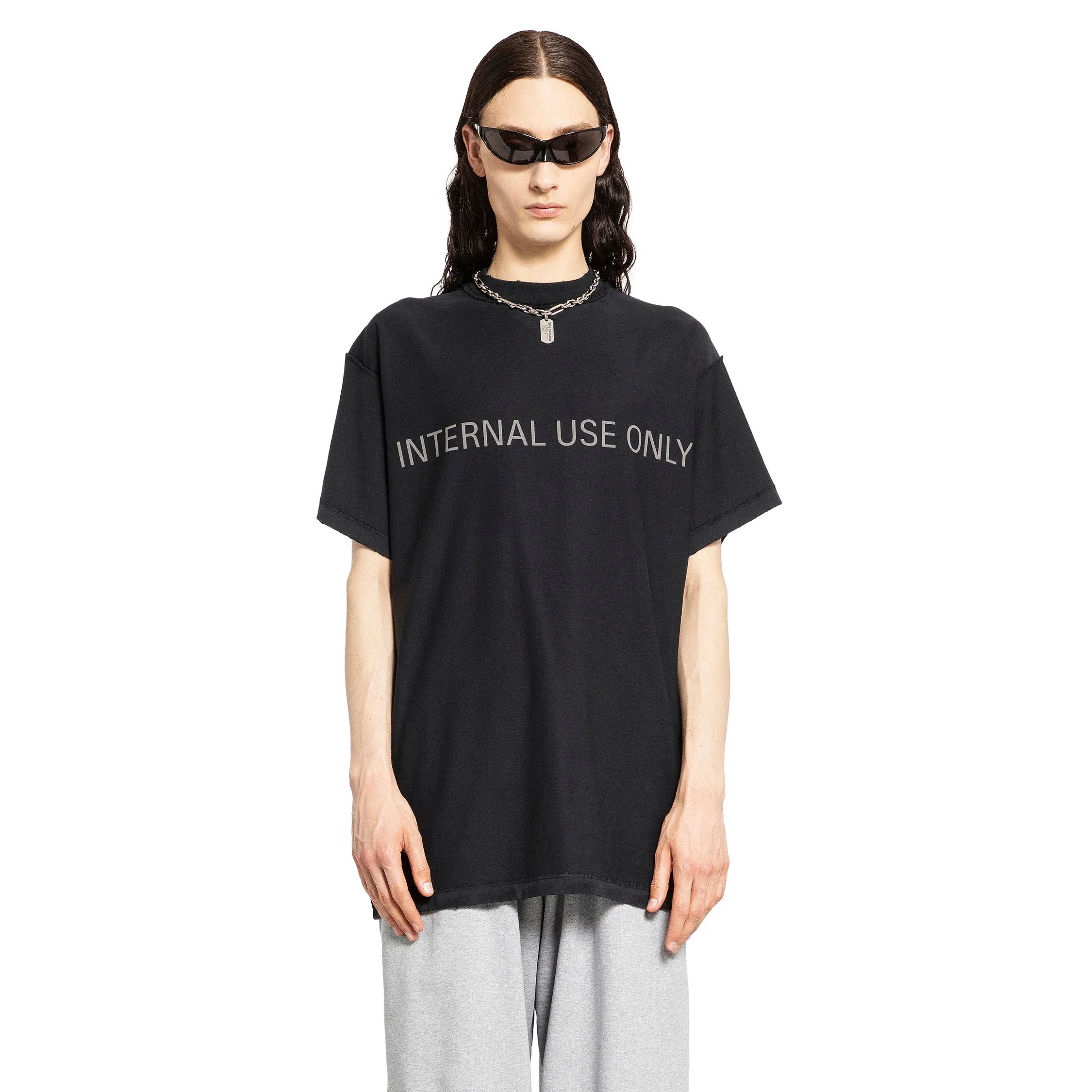 BALENCIAGA MAN BLACK T-SHIRTS & TANK TOPS