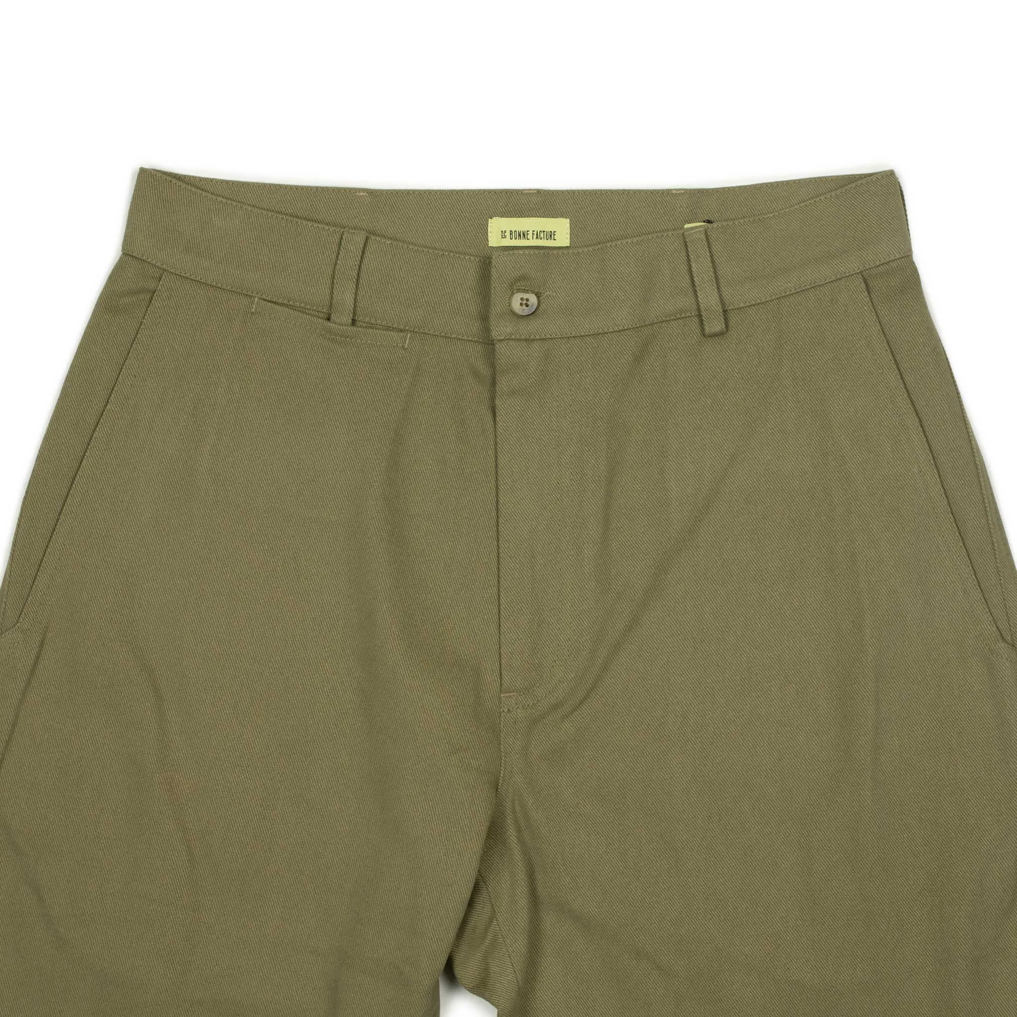 Balloon trousers in khaki heavyweight cotton twill