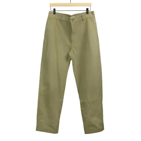 Balloon trousers in khaki heavyweight cotton twill