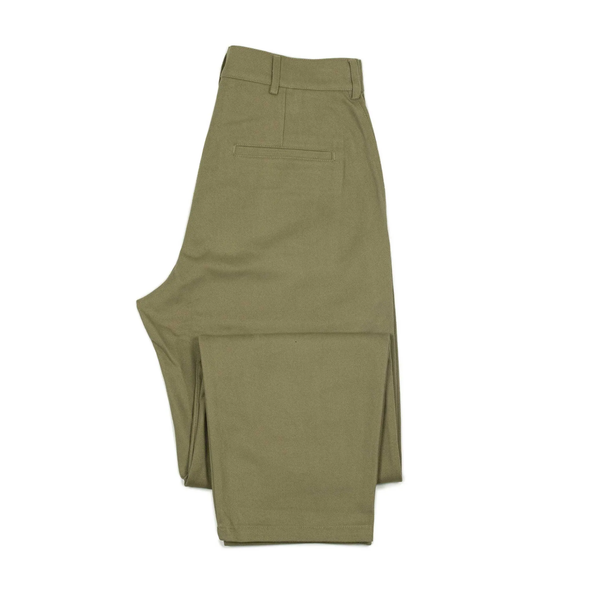 Balloon trousers in khaki heavyweight cotton twill