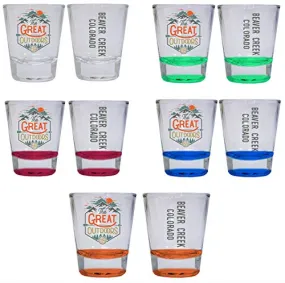 Beaver Creek Colorado The Great Outdoors Camping Adventure Souvenir Round Shot Glass (Blue, 4-Pack)