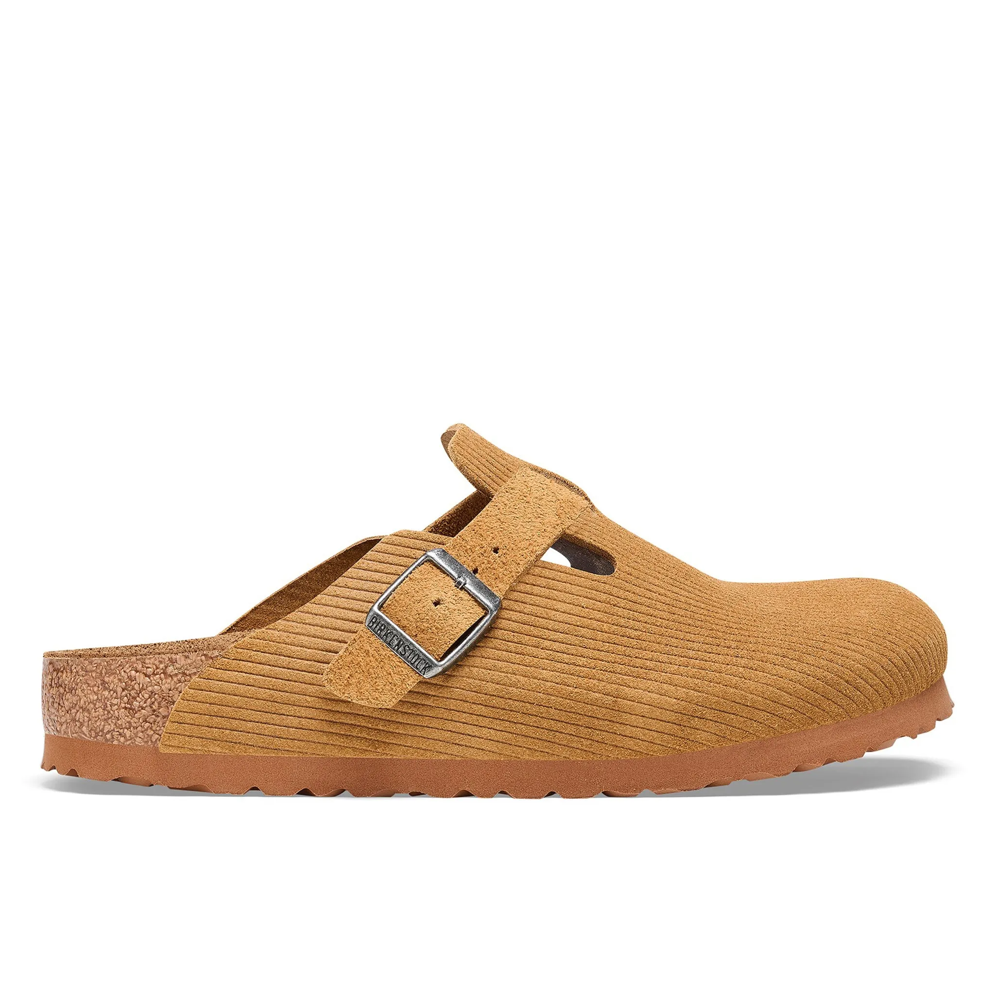 BIRKENSTOCK Boston Suede Embossed Clogs - Corduroy Cork Brown