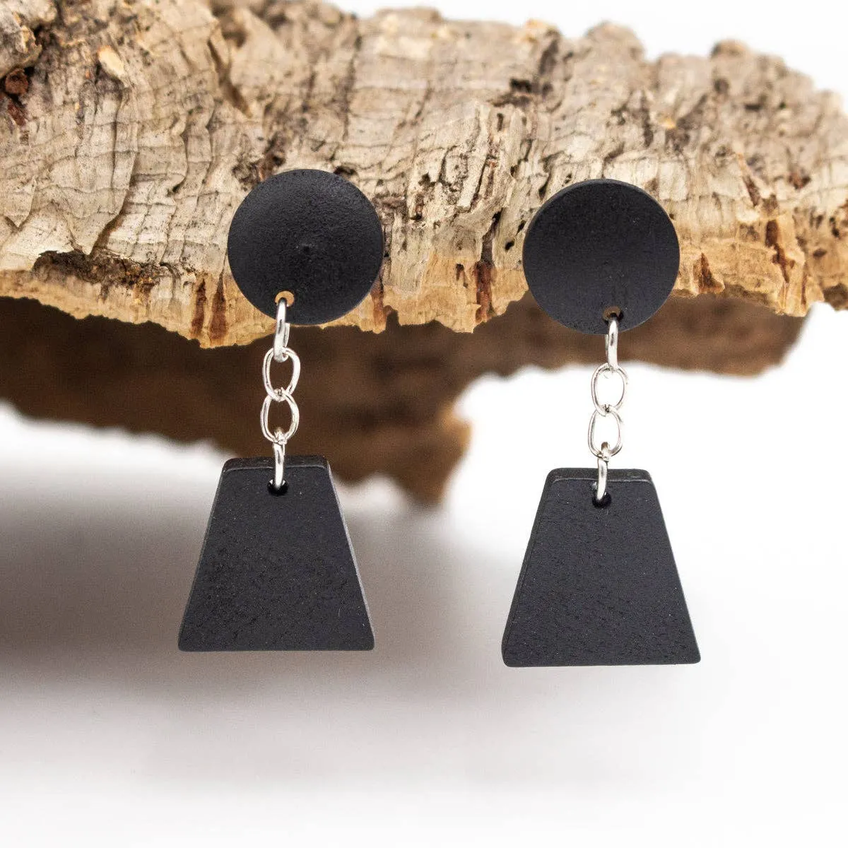 Black wood Original handmade women earrings-ER-102