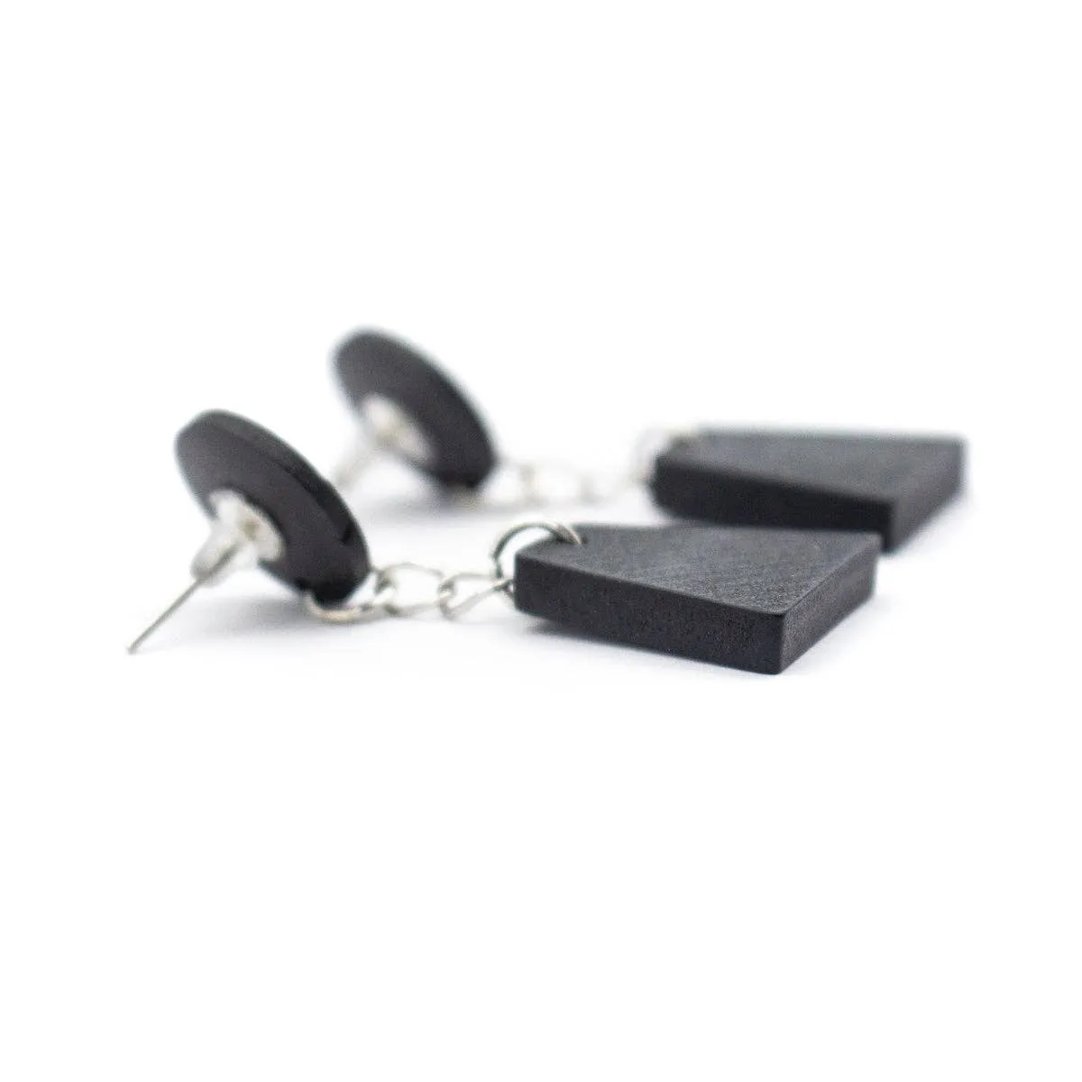 Black wood Original handmade women earrings-ER-102