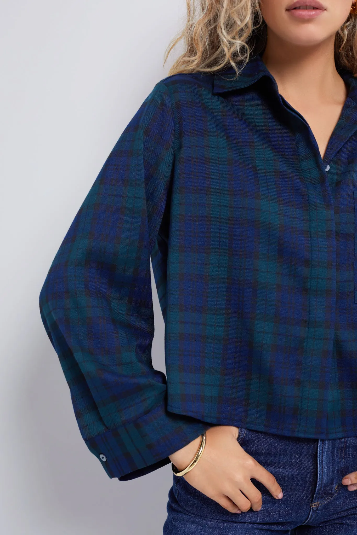 Blackwatch Mara Cropped Button Down