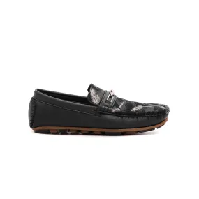 Boys Black Formal Moccasin KD0381