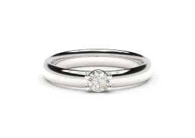 Contemporary Engagement Ring - Slim, White Gold & Platinum