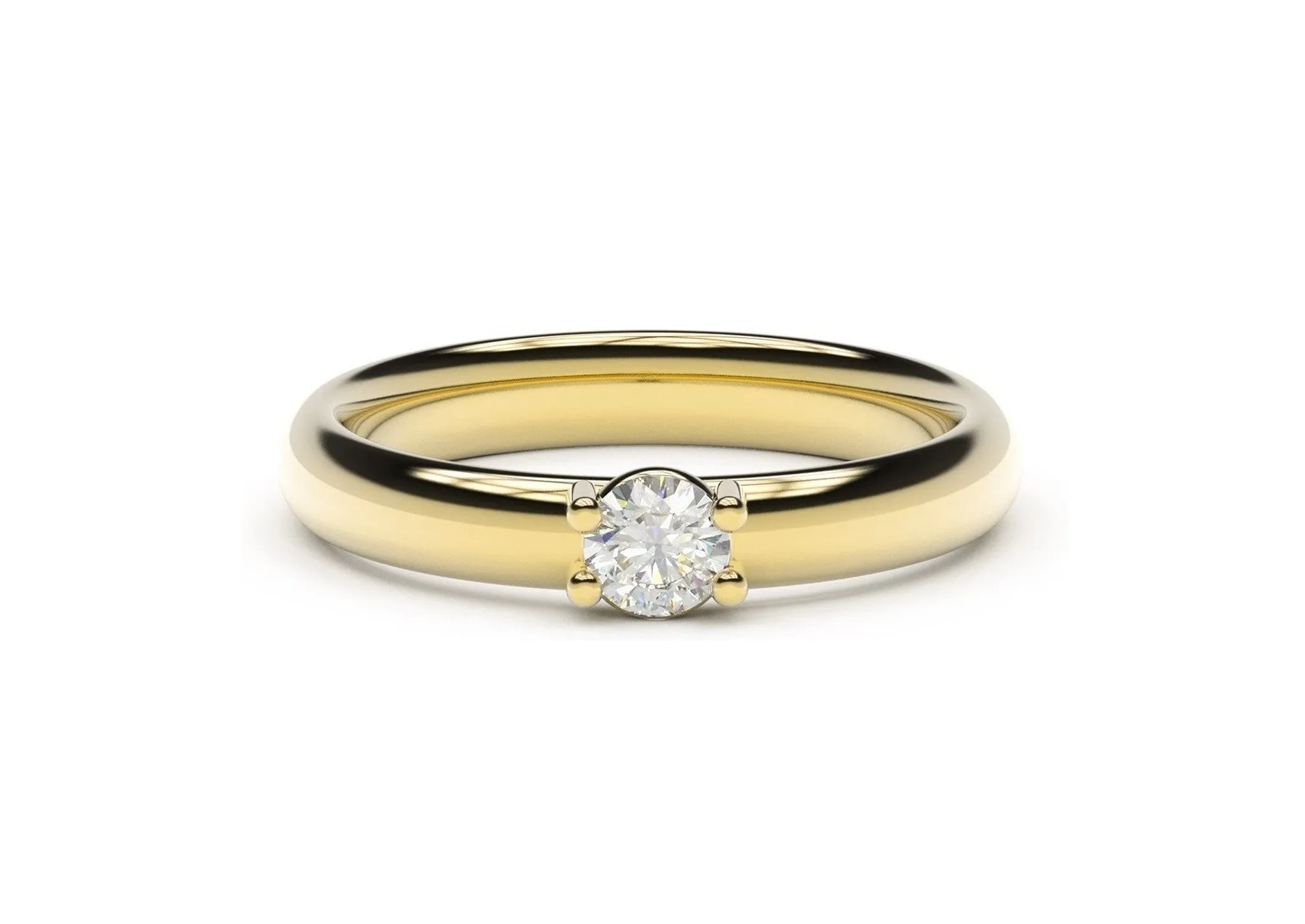 Contemporary Engagement Ring - Slim, Yellow Gold