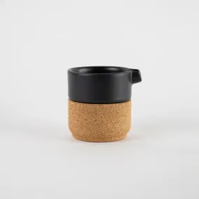 Cork & Ceramic Milk Jug, Matt Black