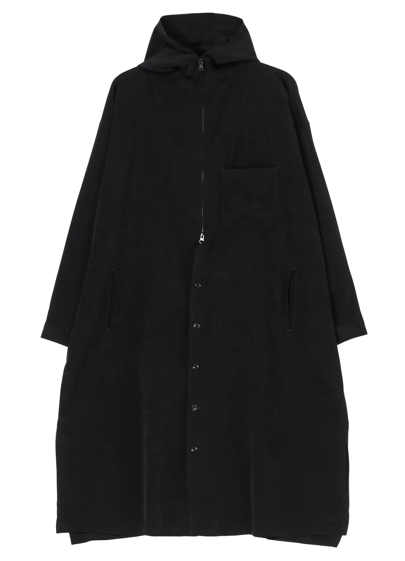 CREPE de CHINE HOODED COAT