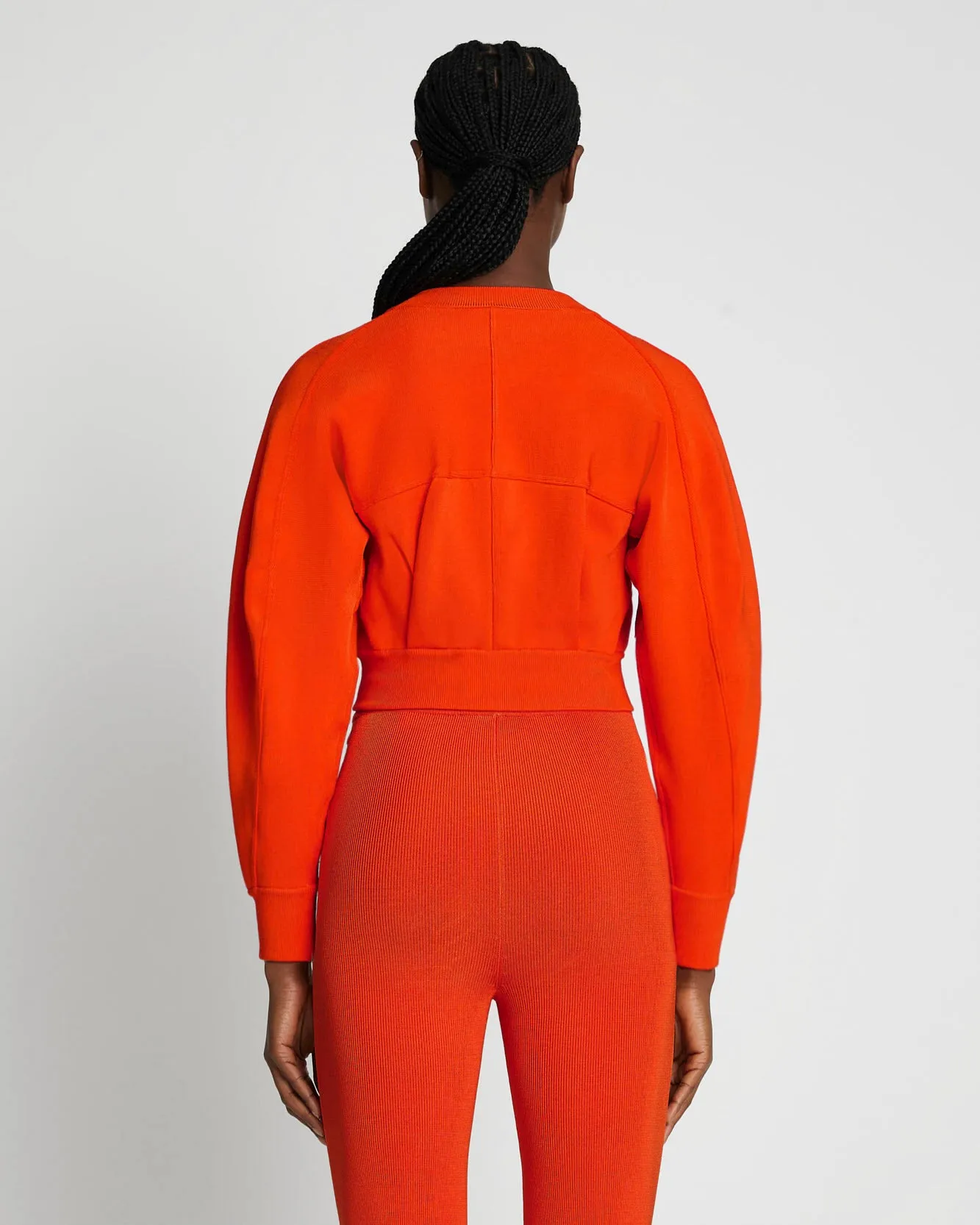 Cropped Ribbed Bomber in Koi