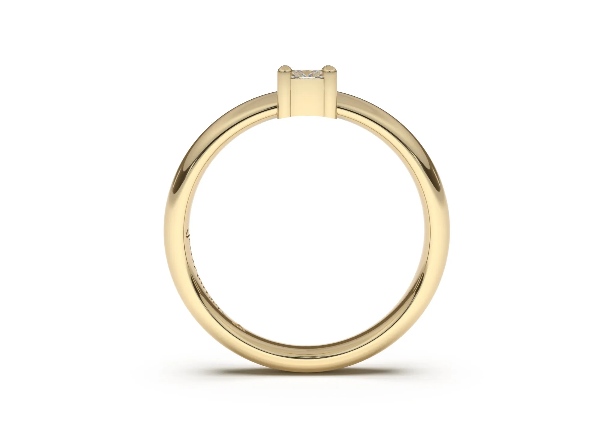 Cushion Classic Slim Engagement Ring, Yellow Gold