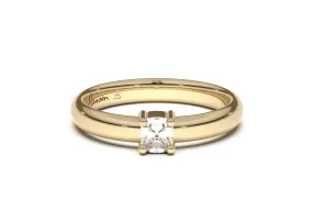 Cushion Classic Slim Engagement Ring, Yellow Gold