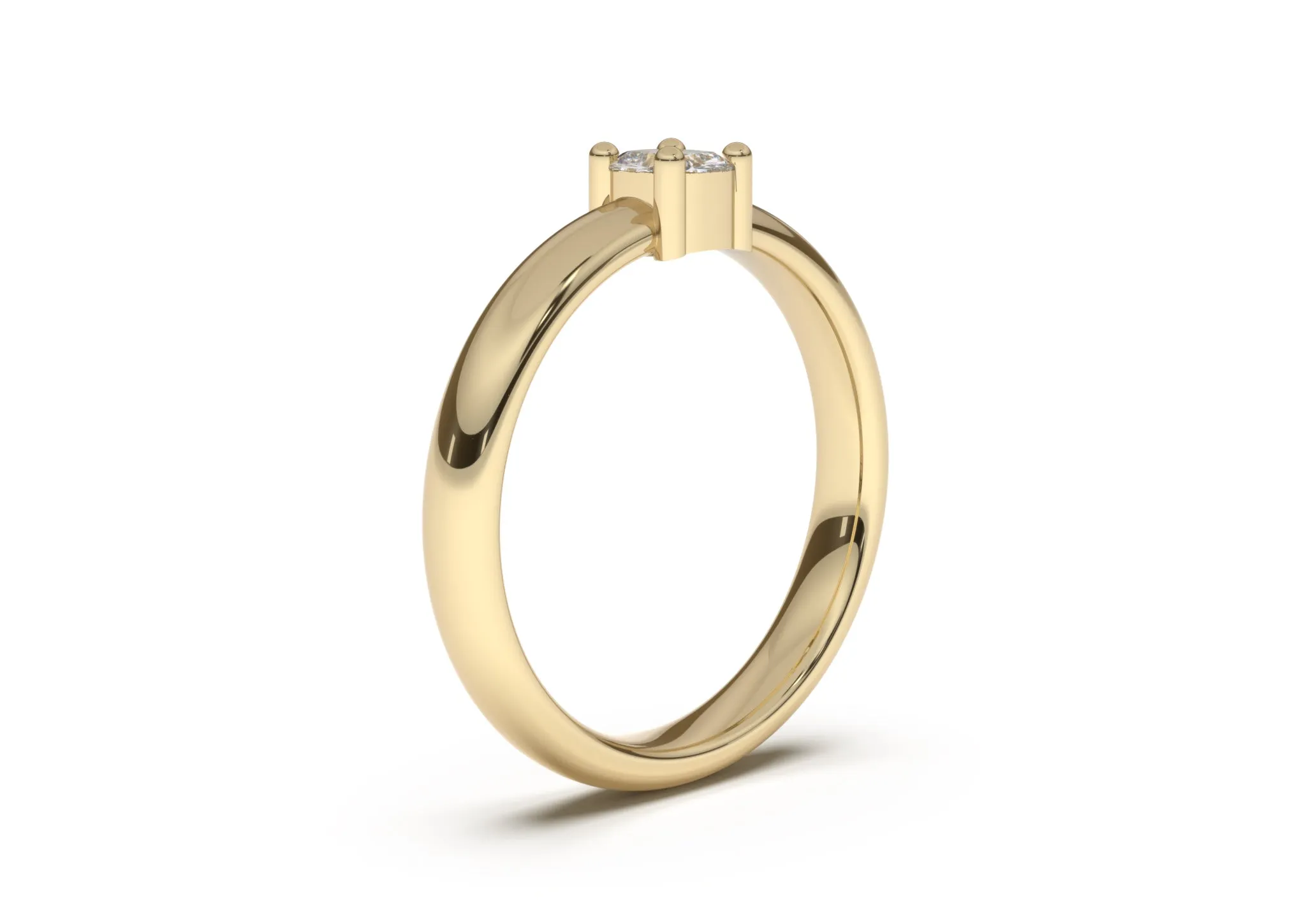 Cushion Classic Slim Engagement Ring, Yellow Gold