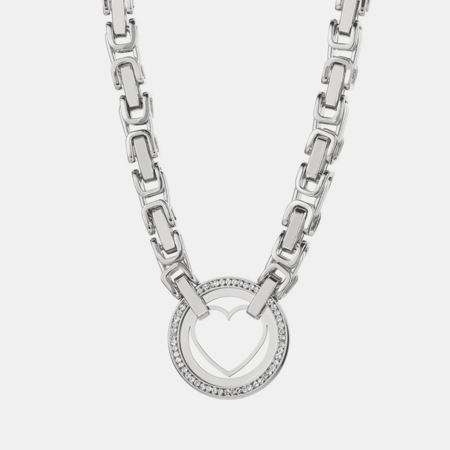 Cutout Heart Shape Inlaid Zircon Chain Necklace