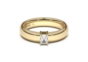 Emerald Cut Classic Engagement Ring, Yellow Gold