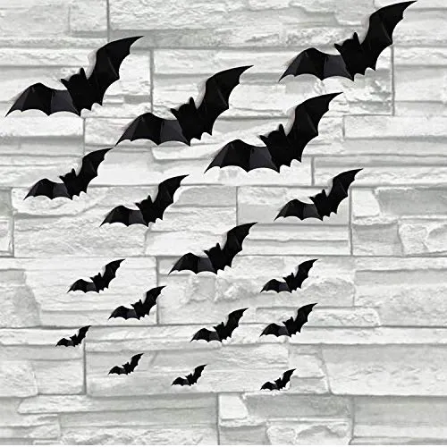 GARVEE Halloween Bat Stickers, Safe PVC Material, Set of 10 Bags (160 Pieces) 3D Bat Halloween Decoration Stickers for Halloween Decoration, Gaming and Entertainment, Children's Rewards