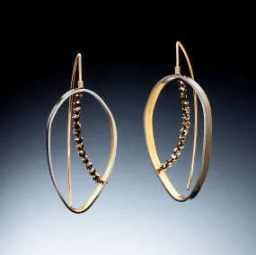 Gold Inside Vertical Oval Earrings (large)