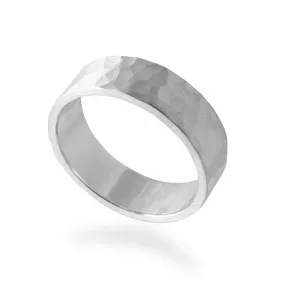 Hammered Square Edge Wedding Band