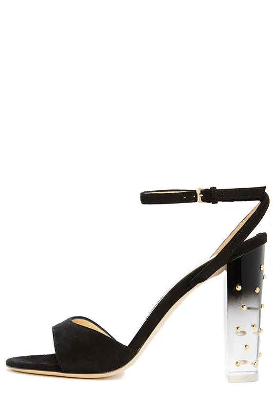 Harper Suede Studded Lucite Heel