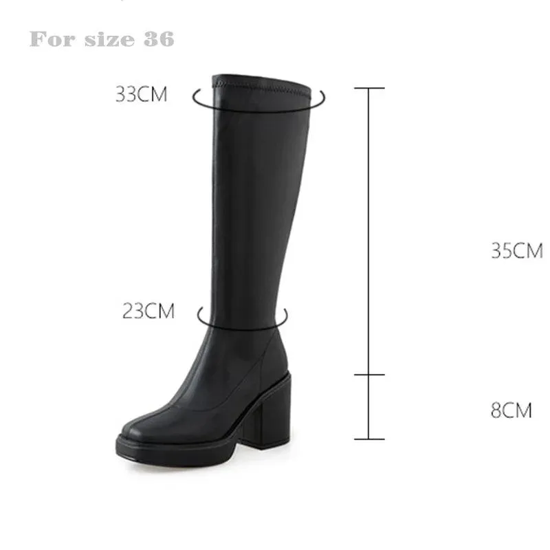 High Heels Women's Casual Shoes WCSFOS45 Stretch Knee-High Boots