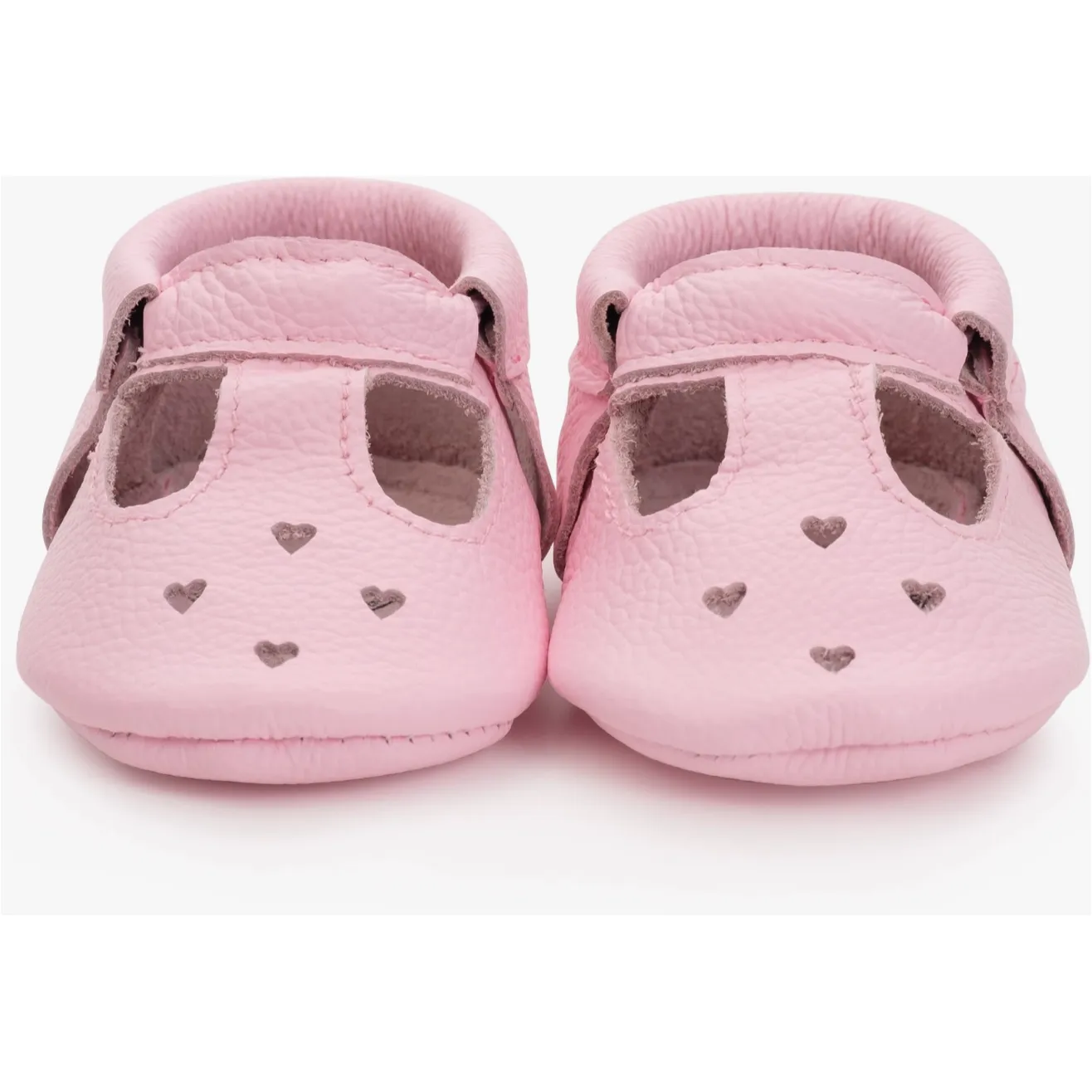 leather baby mary janes in pink