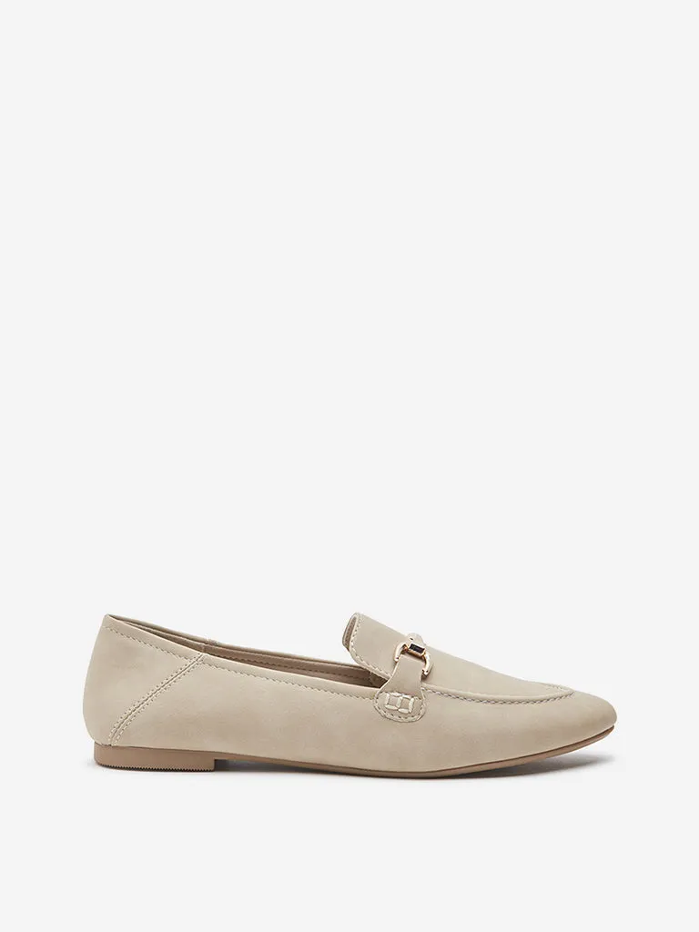 LUNA BLU Ivory Metal-Detailed Loafers