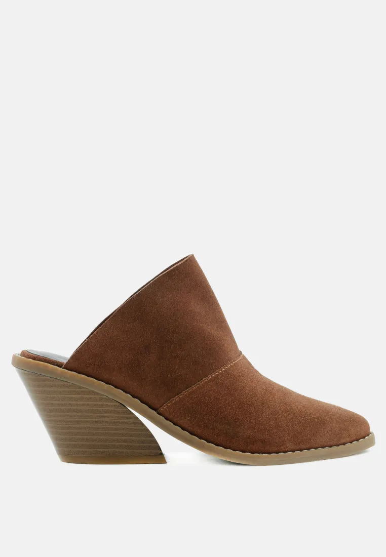 MAE Brown Classic Mules Heels