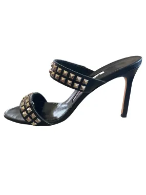 Manolo Blahnik Black Diora Studded Heels, 37