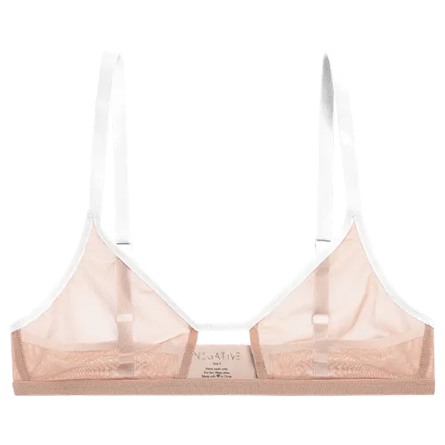 Sieve Cutout Bra in Buff   White