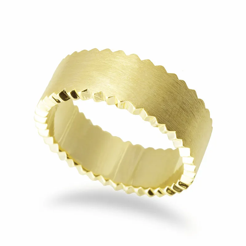 Zig-Zag Edge Wedding Band