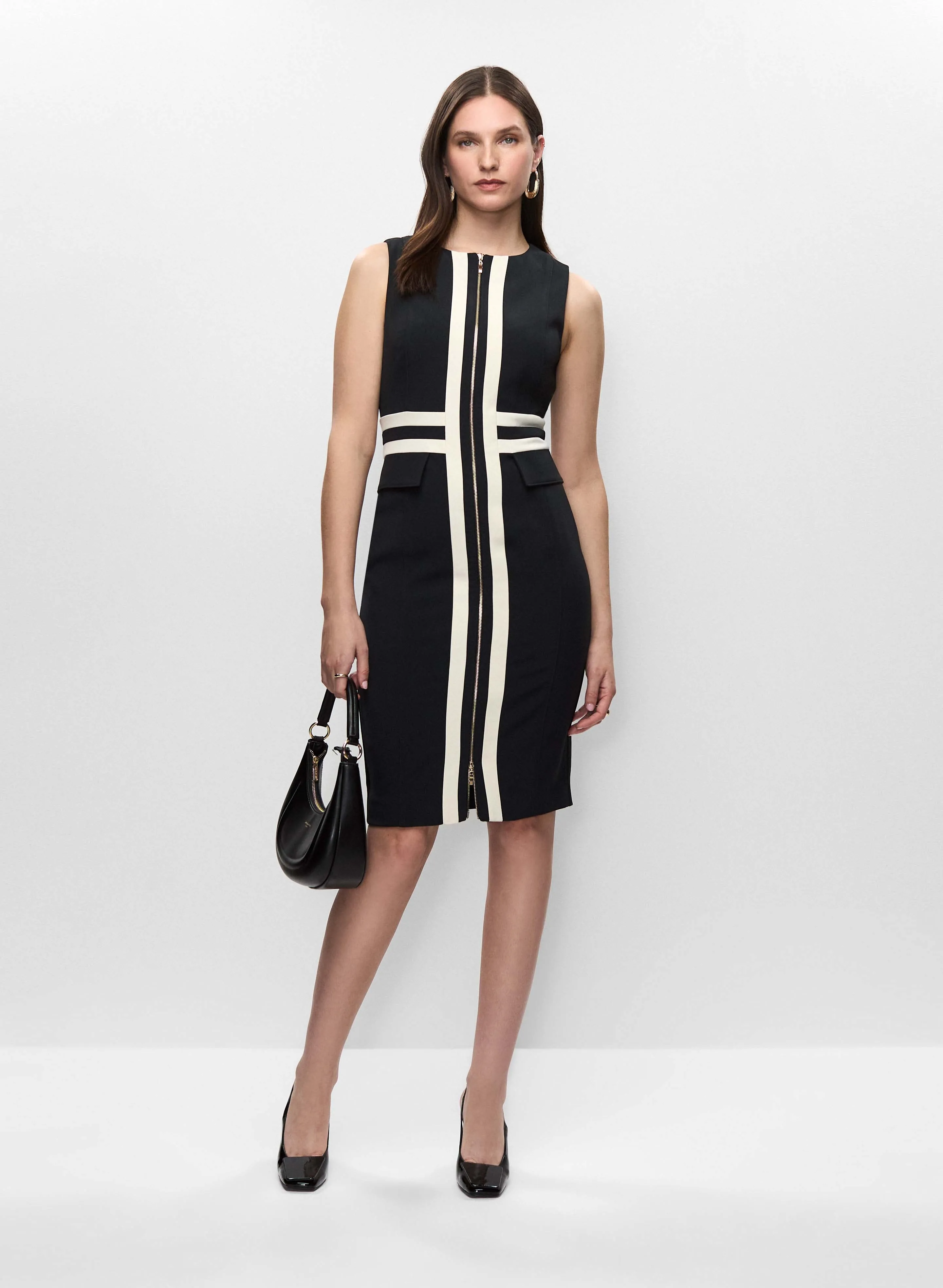 Zip-Front Sheath Dress